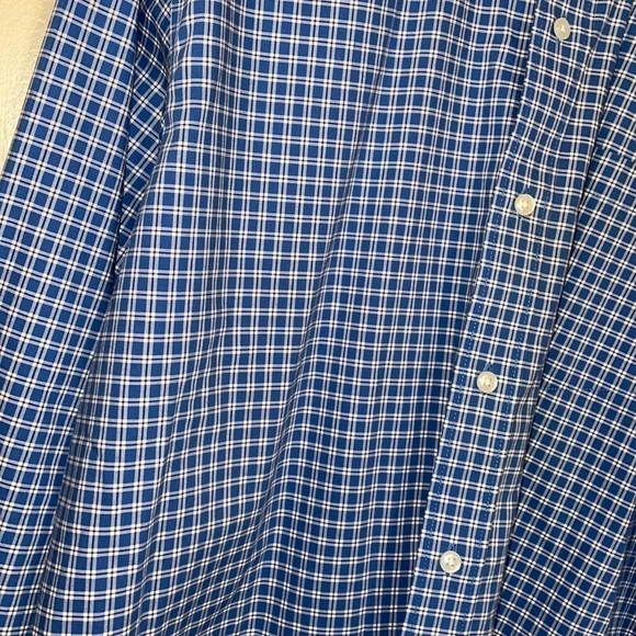 L.L. Bean men’s shirt XL button down gingham plaid check top blue long sleeve - Picture 2 of 5